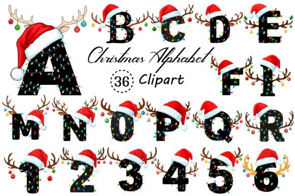 Christmas Alphabet Png Clipart: Festive Design Assets for Any Project