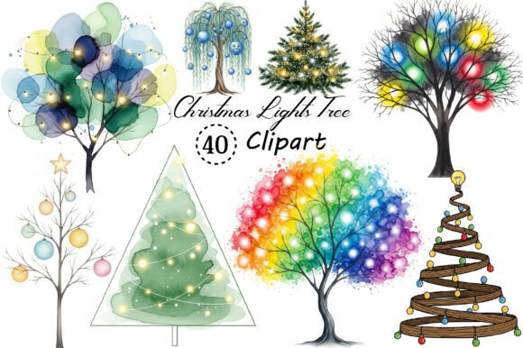 Christmas Lights Tree Clipart PNG: Your Holiday Design Toolkit