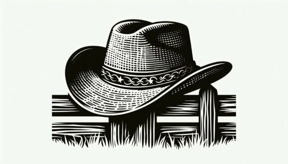 Cowboy Hat on a Fence: Capturing Western Spirit in Digital Art