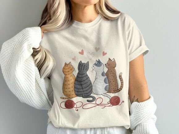Cute Cats Drawing Shirt Design: A Versatile Asset for Creatives