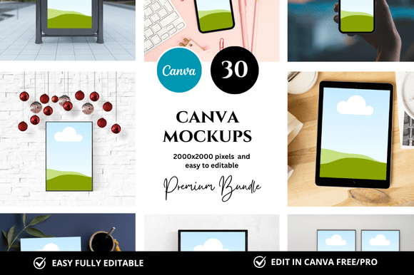 Elevate Your Etsy Shop with the 30 Photo Canva Mockup Bundle