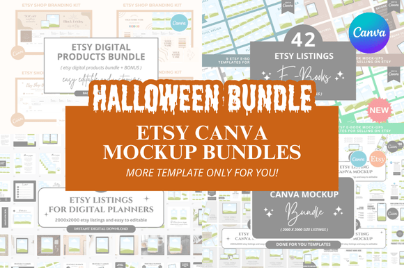 Halloween Etsy Listings Mockup Bundle for Etsy Sellers