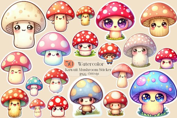 Kawaii Mushroom Stickers: A Designer's Guide to Charming Clipart