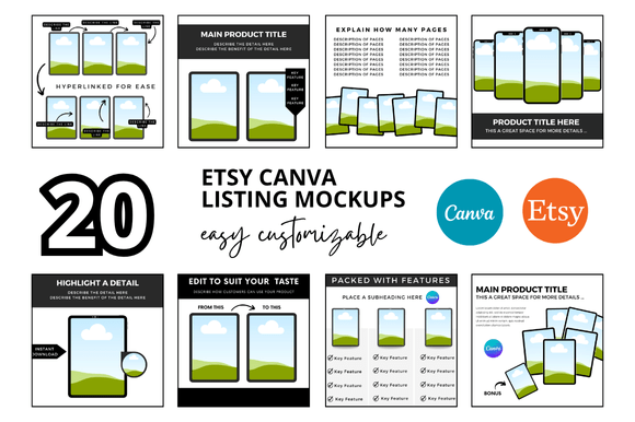 Master Your Etsy Shop Aesthetics with 20 Planner Listings Mockups