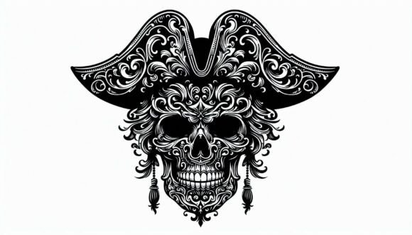 Skull with a Pirate Hat: A Bold Design Asset for Creative Projects