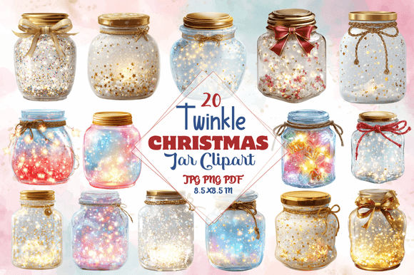 Twinkle Christmas Jar Clipart: A Designer's Secret for Festive Charm