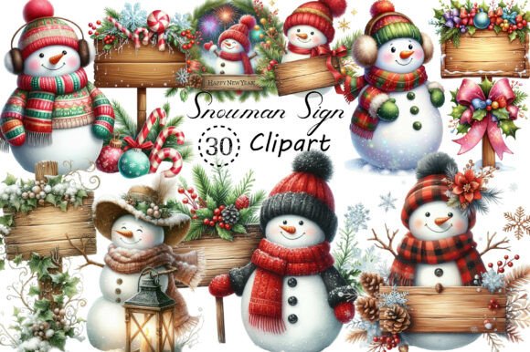 Watercolor Snowman Sign Clipart Png: Your Holiday Design Solution
